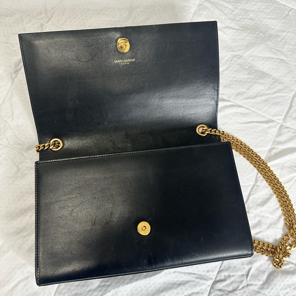 KATE MEDIUM TASSEL GRAIN DE POUDRE EMBOSSED LEATHER YSL SAINT LAURENT BAG PURSE - Picture 8 of 15